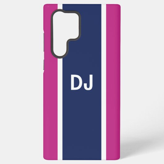 Monogram Navy Stripe MagSafe Tough Samsung Galaxyケース (裏面)