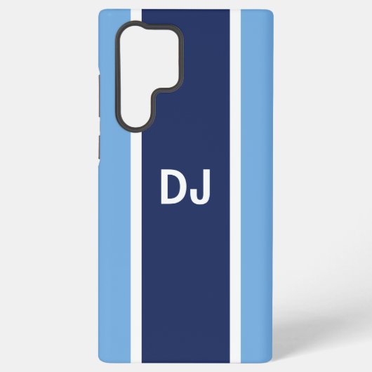 Monogram Navy Stripe MagSafe Tough Samsung Galaxyケース (裏面)