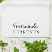 Monogram Neutral Modern Minimalist Stylish キッチンタオル (折り畳み)