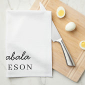 Monogram Neutral Modern Minimalist Stylish キッチンタオル (四つ折り)