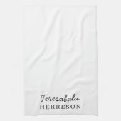 Monogram Neutral Modern Minimalist Stylish キッチンタオル (縦)