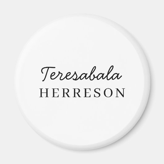 Monogram Neutral Modern Minimalist Stylish マグネット (正面)