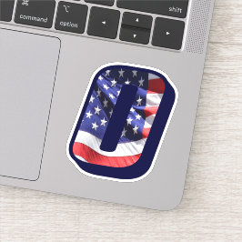 Monogram Oアメリカ国旗の文字Oイニシャルアメリカ シール