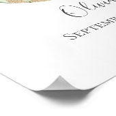 Monogram O Pink White Floral Gold Letter Nursery ポスター (角)