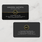 Monogram On Grey Black Layers 名刺 (正面/裏面)
