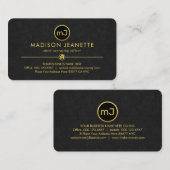 Monogram On Luxurious Grey Grunge 名刺 (正面/裏面)