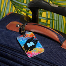 Monogram on Rainbow Abstract Background