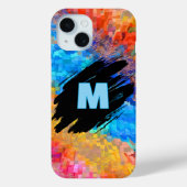 Monogram on Rainbow Abstract Background Case-Mate iPhoneケース (裏面)
