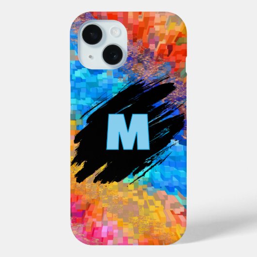 Monogram on Rainbow Abstract Background Case-Mate iPhoneケース (裏面)
