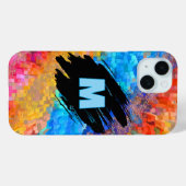 Monogram on Rainbow Abstract Background Case-Mate iPhoneケース (裏面 (横))