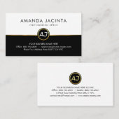 Monogram On White Black Layers 名刺 (正面/裏面)