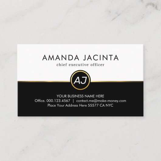 Monogram On White Black Layers 名刺 (正面)