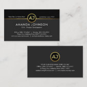 Monogram One Gold Line Black Grey Layer GM 名刺 (正面/裏面)