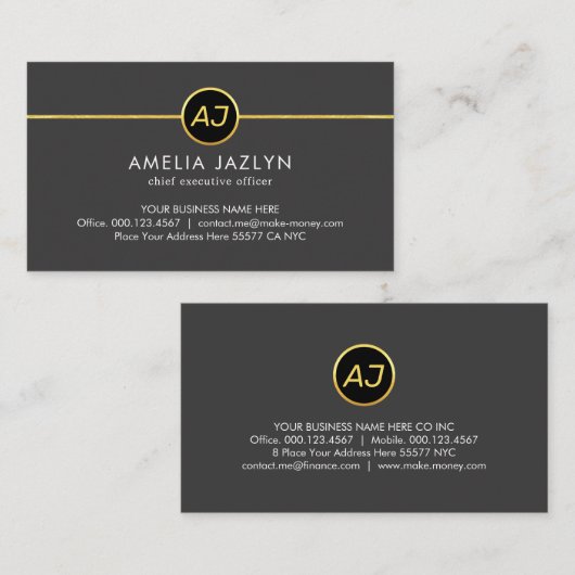 Monogram One Gold Line CEO 名刺 (正面/裏面)