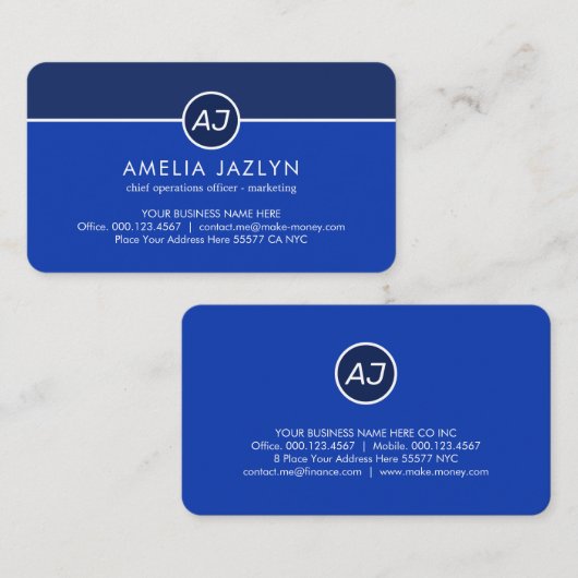 Monogram One White Line CEO Founder 名刺 (正面/裏面)