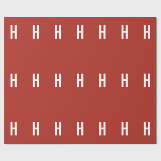 Monogram Own Name Initial Minimalist Brick Red ラッピングペーパー (フラット)