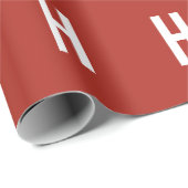 Monogram Own Name Initial Minimalist Brick Red ラッピングペーパー (ロールコーナー)