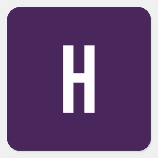 Monogram Own Name Initial Minimalist Midnight Blue スクエアシール (正面)