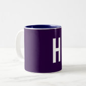 Monogram Own Name Initial Minimalist Midnight Blue ツートーンマグカップ (正面左)