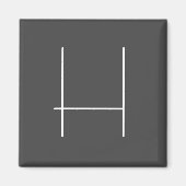 Monogram Own Name Initial Modern Minimalist Grey マグネット (正面)