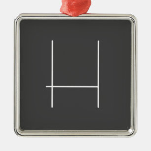 Monogram Own Name Initial Modern Minimalist Grey メタルオーナメント