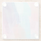 Monogram Paint Design Colorful ガラスコースター (裏面)