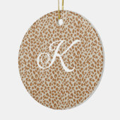 Monogram panther skin light brown pattern name let セラミックオーナメント (左)