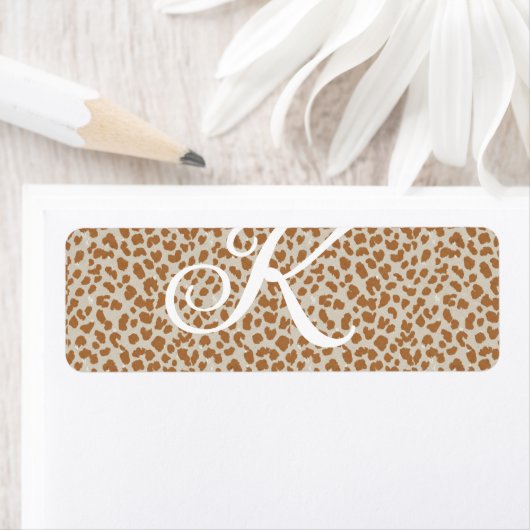 Monogram panther skin light brown pattern name let ラベル (インサイチュ)