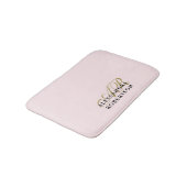 Monogram Pastel Pink Gold Black Minimalist Stylish バスマット (アングル)