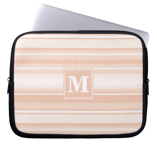 Monogram peach stripes ラップトップスリーブ (正面)
