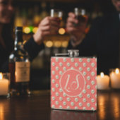 Monogram Pearl Accent Coral  フラスク