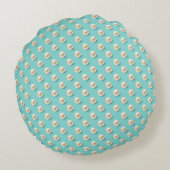Monogram Pearl & Turquoise Round Pillow ラウンドクッション (裏面)