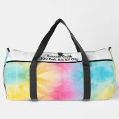 Monogram Personalize Rainbow Tie Dye Girl Gear bag ダッフルバッグ (裏面)