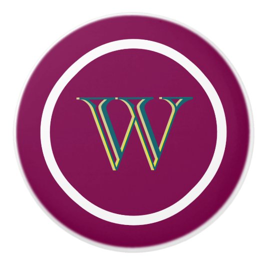 Monogram Personalized Drawer Handles Pulls Knobs  セラミックノブ (正面)