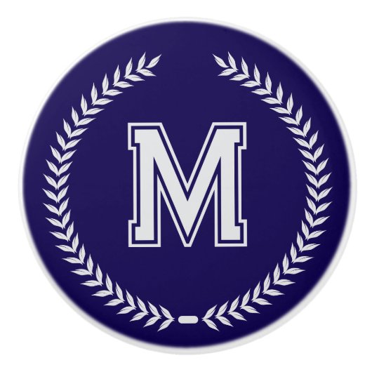 Monogram Personalized Drawer Handles Pulls Knobs セラミックノブ (正面)