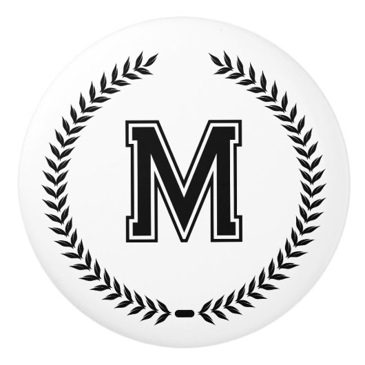 Monogram Personalized Drawer Handles Pulls Knobs  セラミックノブ (正面)
