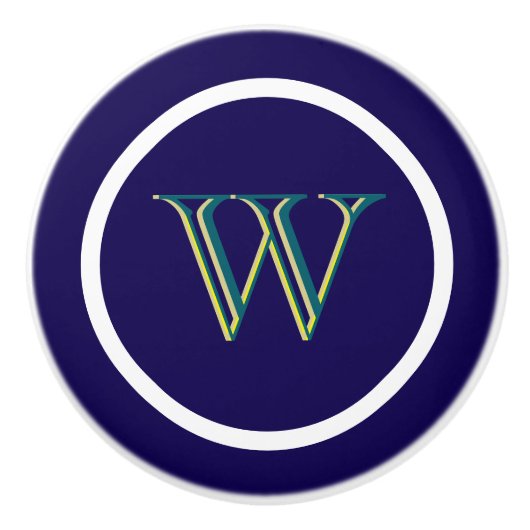 Monogram Personalized Drawer Handles Pulls Knobs セラミックノブ (正面)