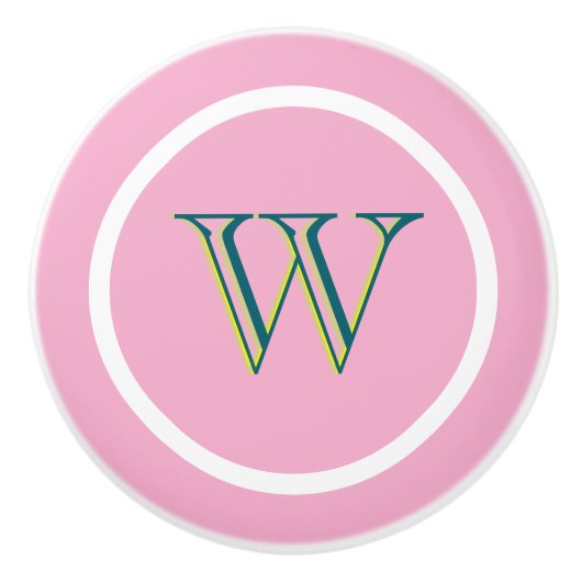 Monogram Personalized Drawer Handles Pulls Knobs  セラミックノブ (正面)