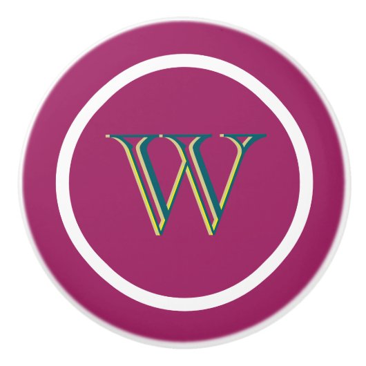 Monogram Personalized Drawer Handles Pulls Knobs  セラミックノブ (正面)