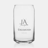 Monogram personalized groomsman best man name date ガラス缶 (裏面)