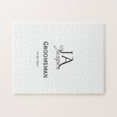 Monogram personalized groomsman best man name date ジグソーパズル (横)