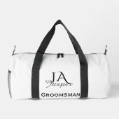 Monogram personalized groomsman best man name date ダッフルバッグ (裏面)