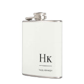 Monogram Personalized Ivory White Bachelorette フラスク (左)