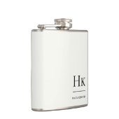 Monogram Personalized Ivory White Bachelorette フラスク (右)