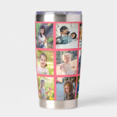 Monogram personalized modern multi photo collage 保温保冷タンブラー (正面)