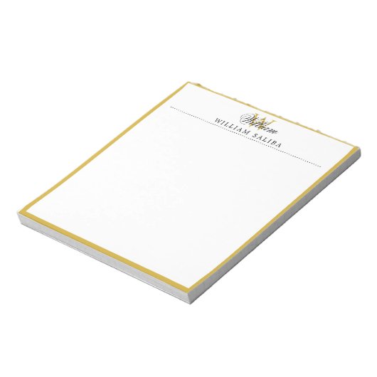 Monogram Personalized Notepad with Custom Name Loo ノートパッド (回転)