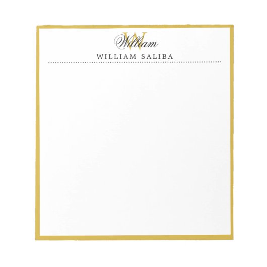 Monogram Personalized Notepad with Custom Name Loo ノートパッド (正面)