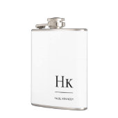 Monogram Personalized White Monogrammed フラスク (左)