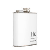 Monogram Personalized White Monogrammed フラスク (右)