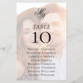 Monogram Photo Overlay Wedding Table Seating Chart (裏面)